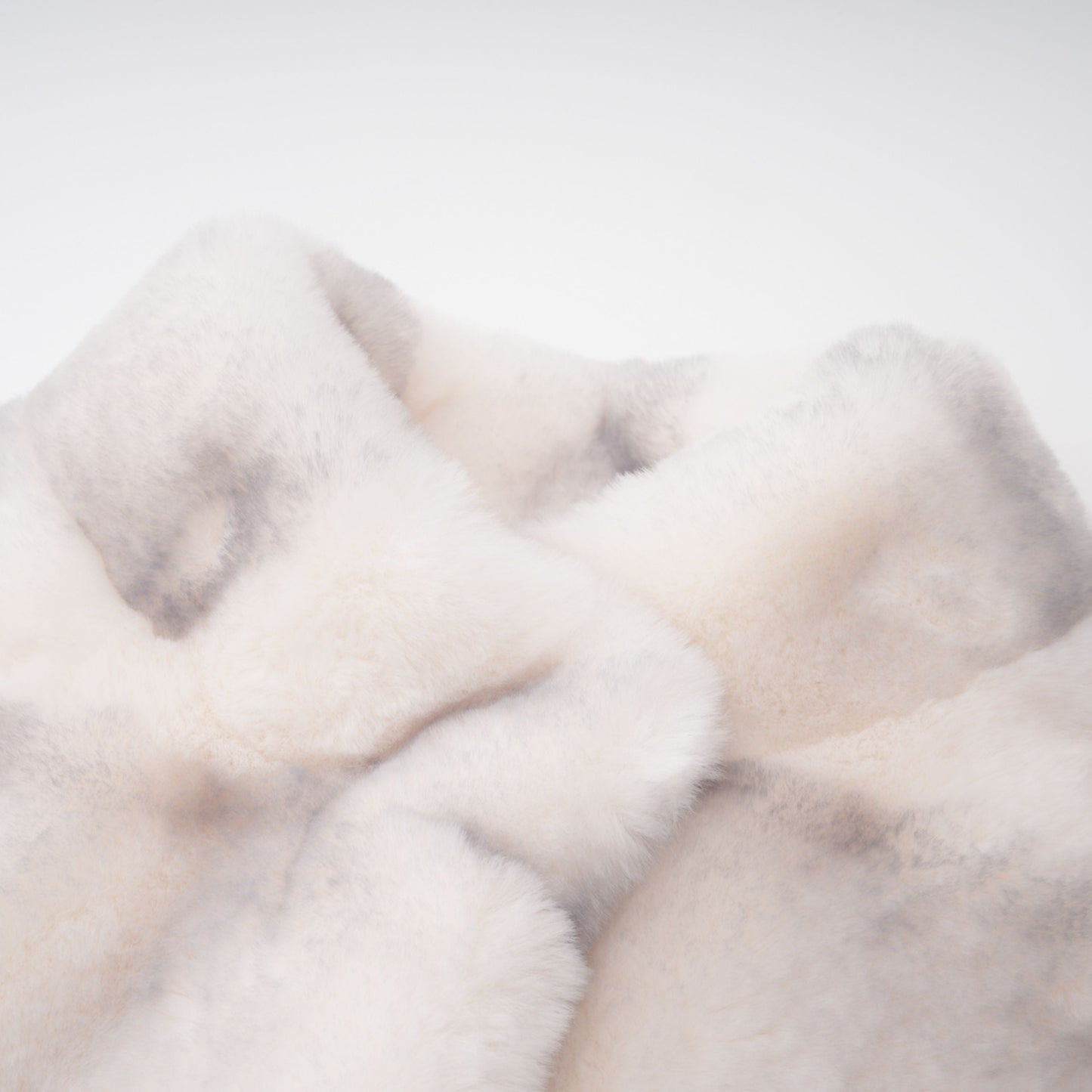 Alina White Gradient Faux Fur Short Coat