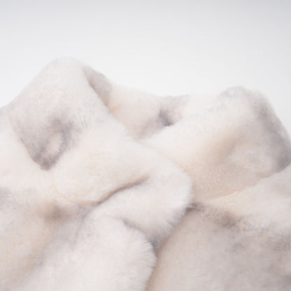 Alina White Gradient Faux Fur Short Coat