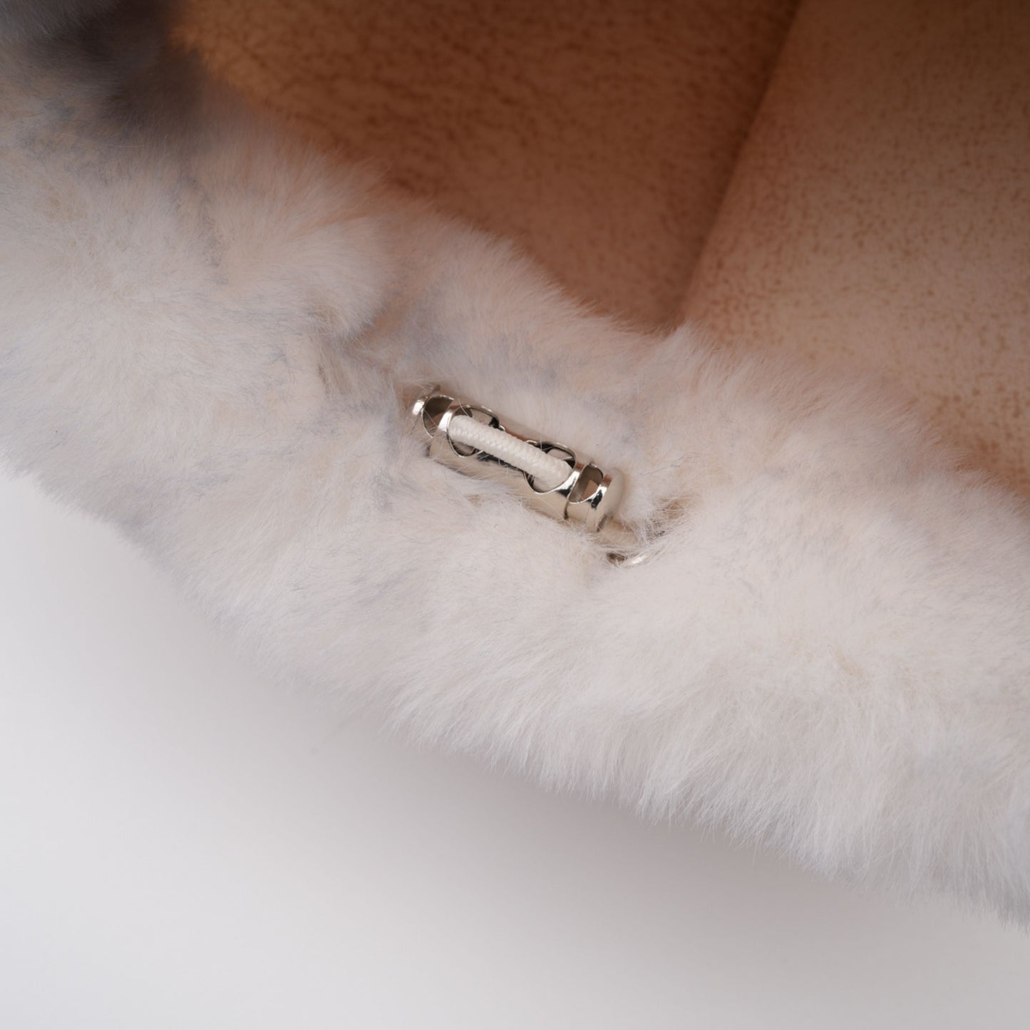 Alina White Gradient Faux Fur Short Coat