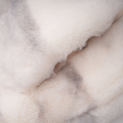 Alina White Gradient Faux Fur Short Coat