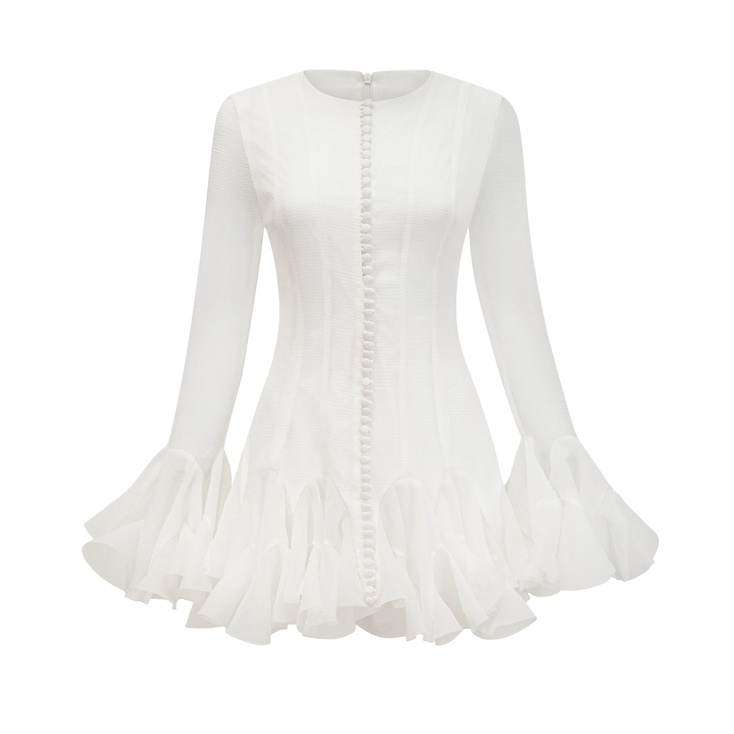 Anaïs'in yarı transparan kloş mini elbisesi