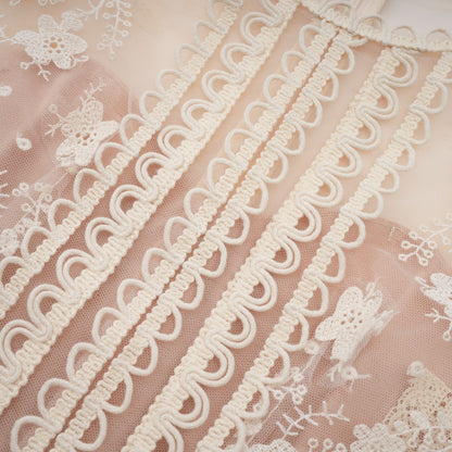 Neutrals Fleur çiçek işlemeli dantel midi elbise