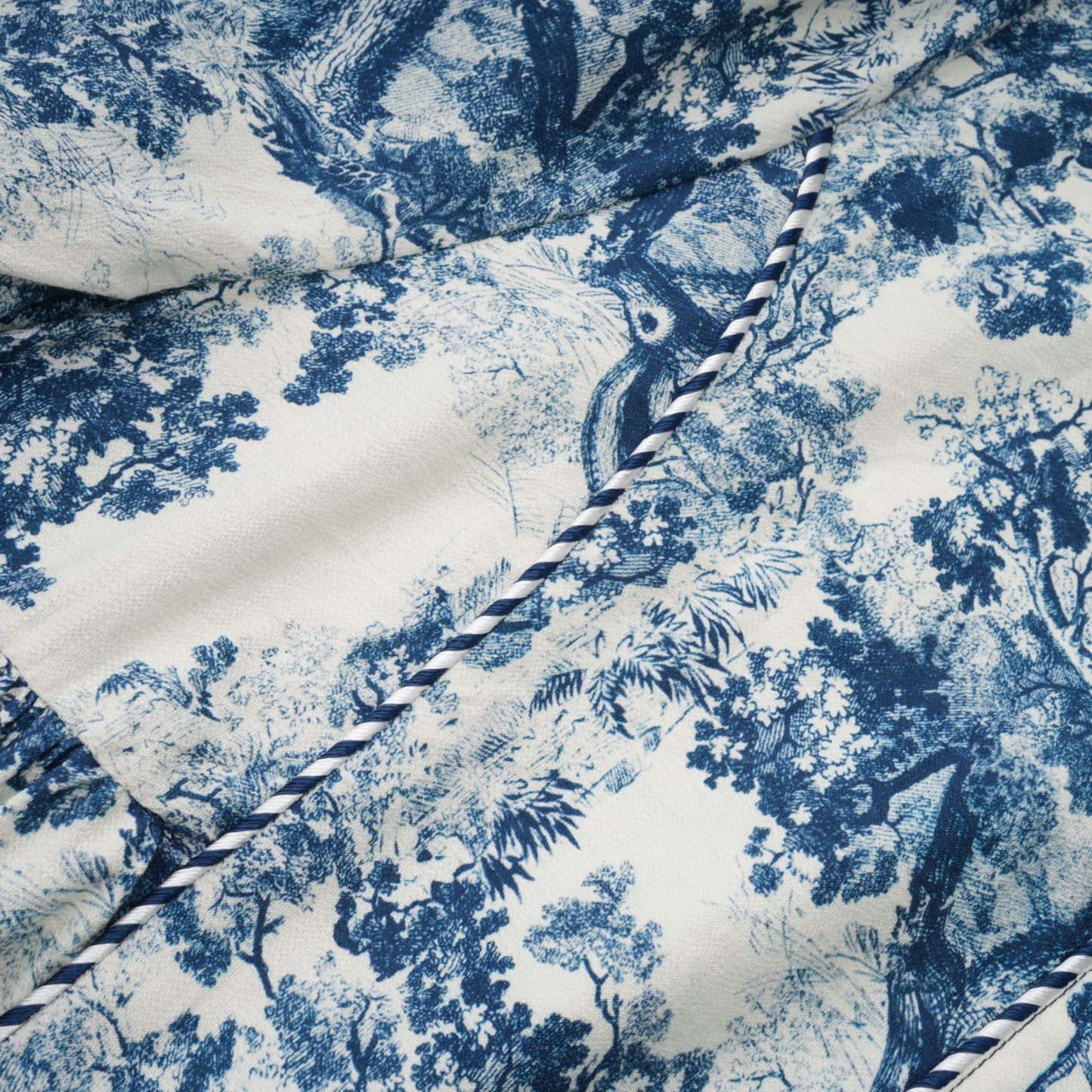 Adélaïde Graphic-Print Midi Dress in Blue