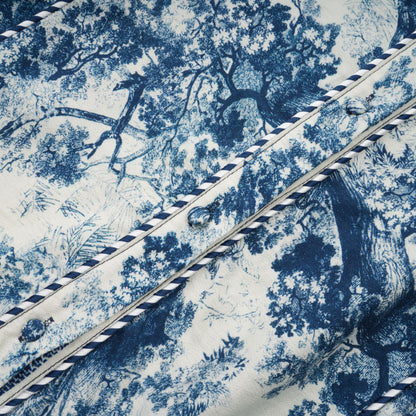 Adélaïde Graphic-Print Midi Dress in Blue