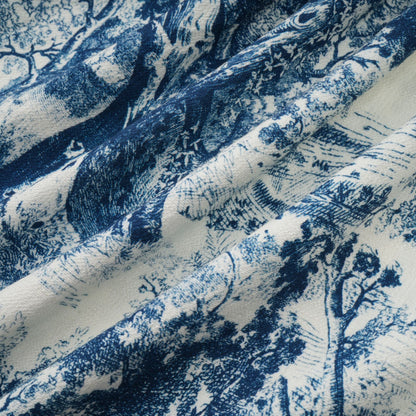 Adélaïde Graphic-Print Midi Dress in Blue