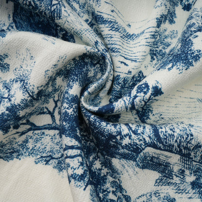 Adélaïde Graphic-Print Midi Dress in Blue