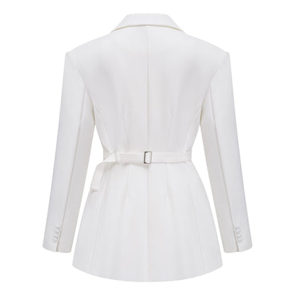Osanne White Double Breasted Blazer Mini Dress
