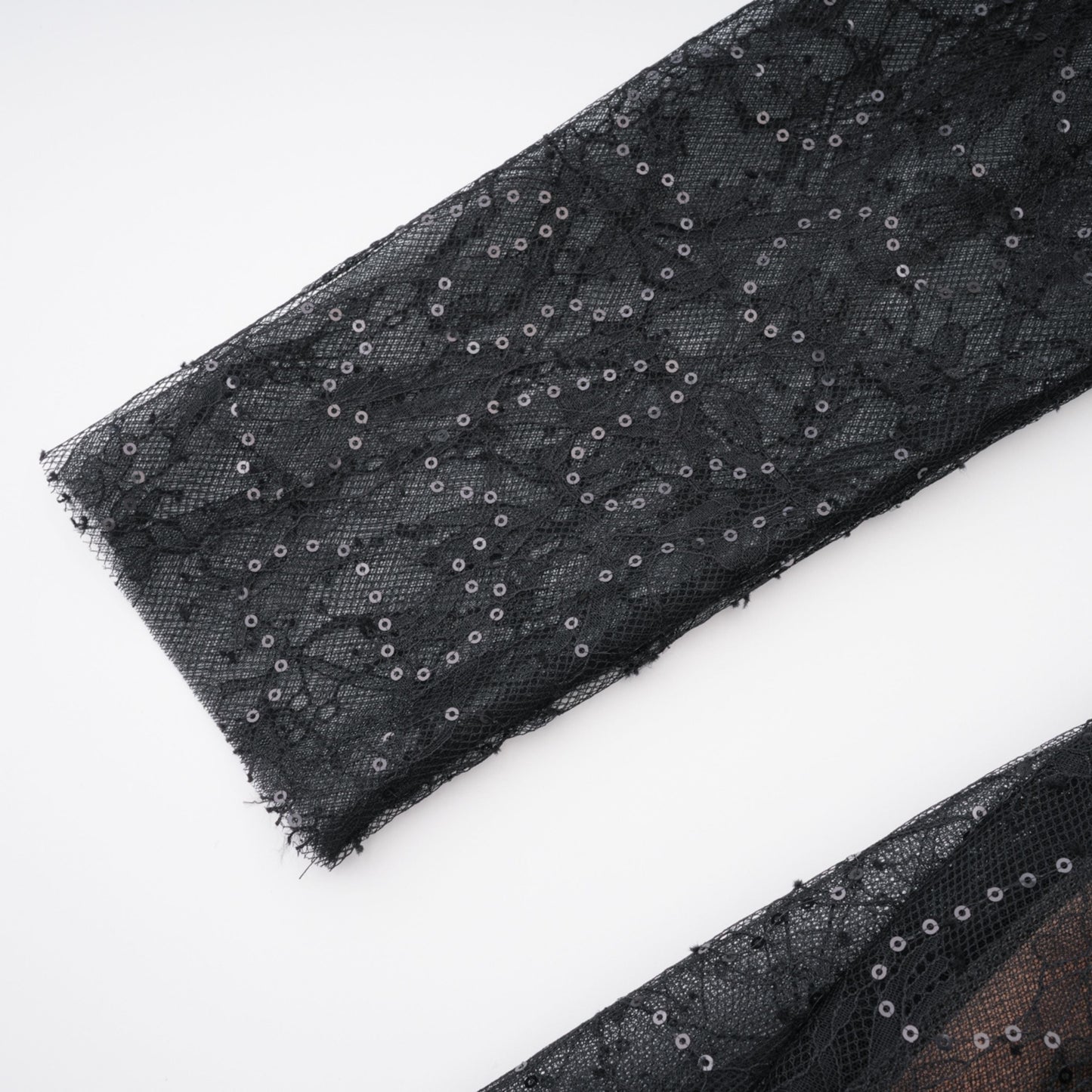 Mirabella Black Sequined Flroal Lace Mini Dress