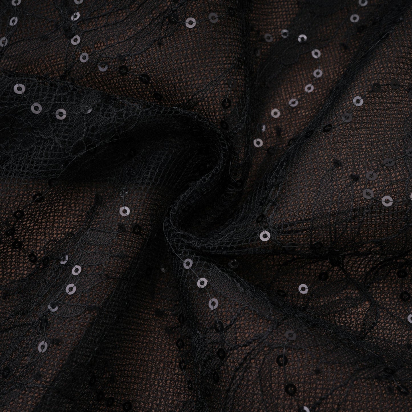Mirabella Black Sequined Flroal Lace Mini Dress