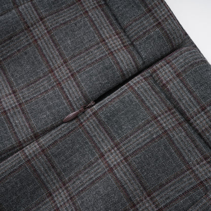 Serena Grey Cut Out Checked Blazer & Skirt Set