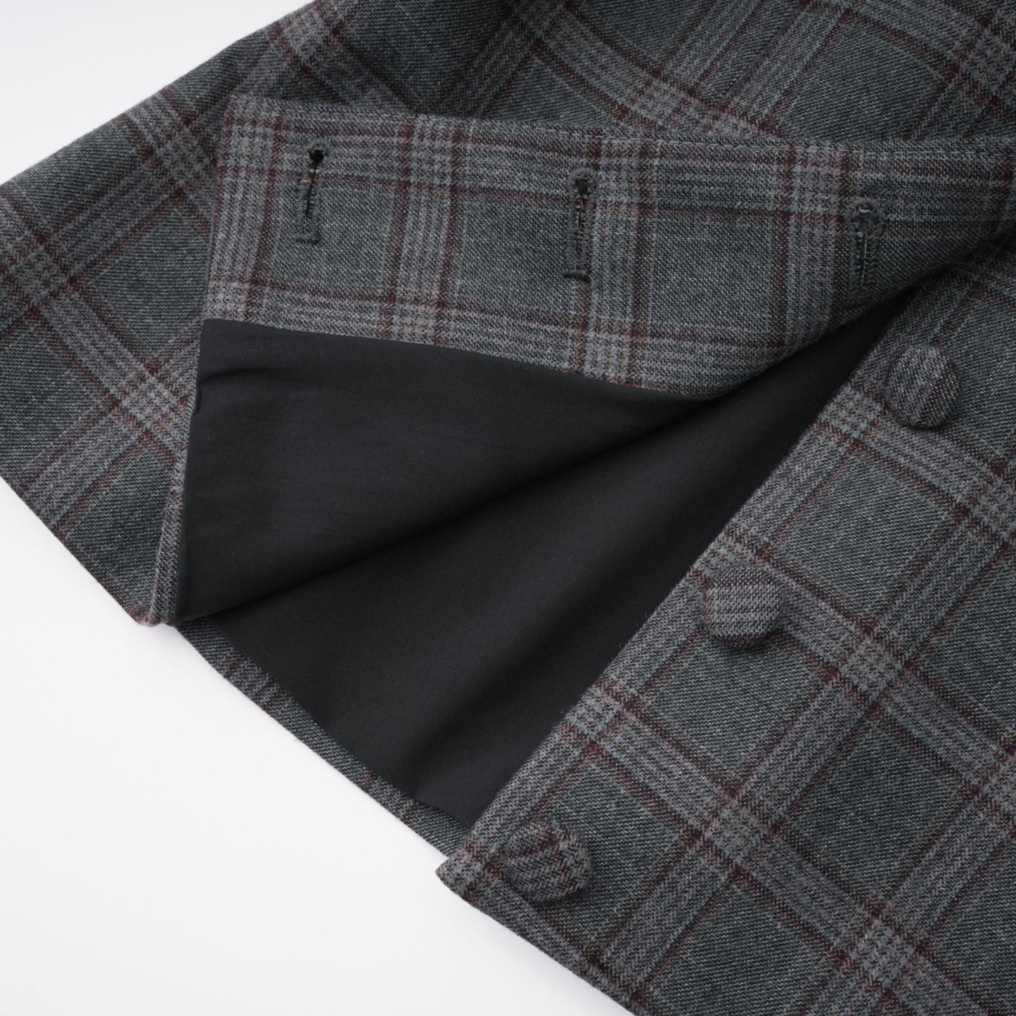 Serena Grey Cut Out Checked Blazer & Skirt Set