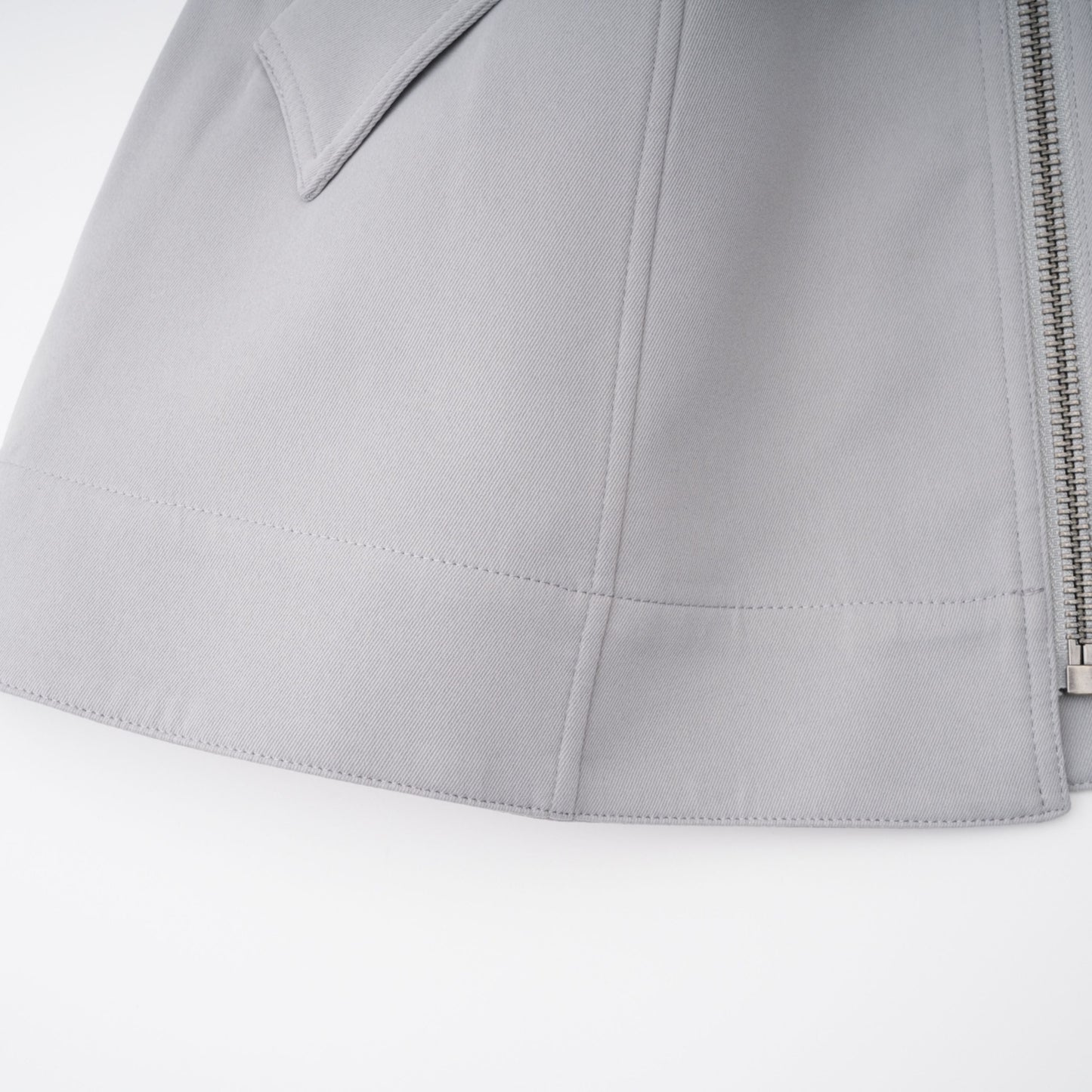 Vilma Grey Leather Collar Hunting Jacket