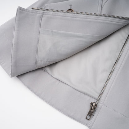 Vilma Grey Leather Collar Hunting Jacket