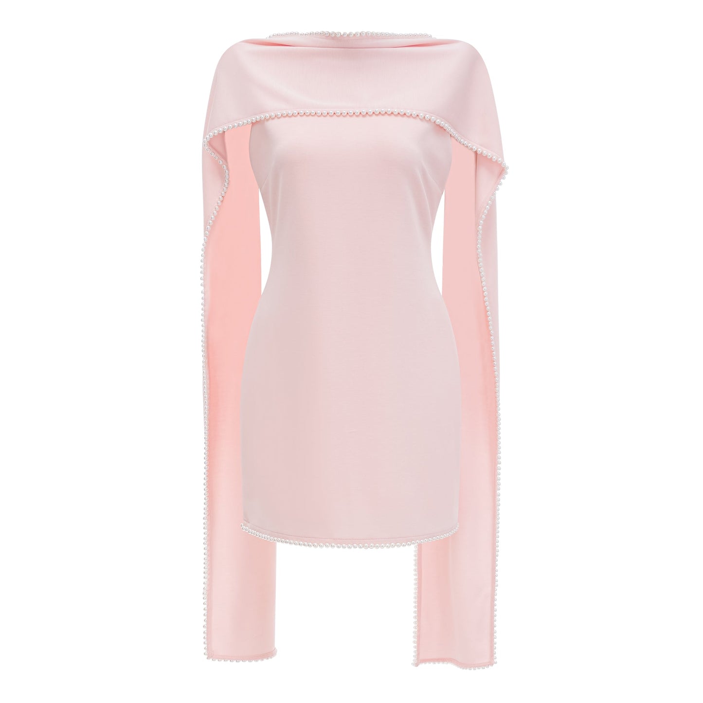 Piroska Pink Sleeveless Pearl Trim Mini Dress