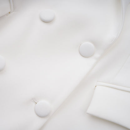 Osanne White Double Breasted Blazer Mini Dress