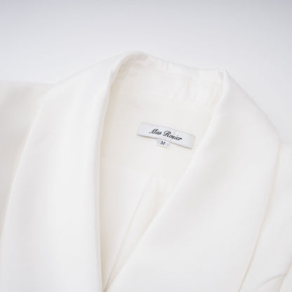 Acharya White Shawl Lapel Mini Dress