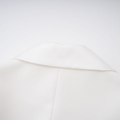 Acharya White Shawl Lapel Mini Dress