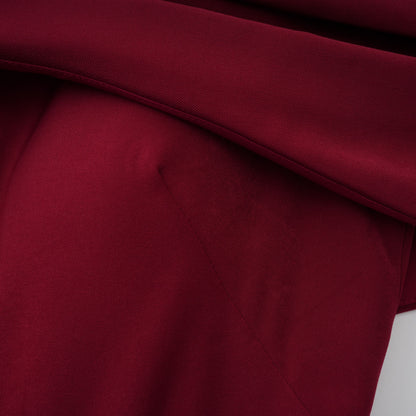 Lauren Red Ruched Shawl Detail Maxi Dress