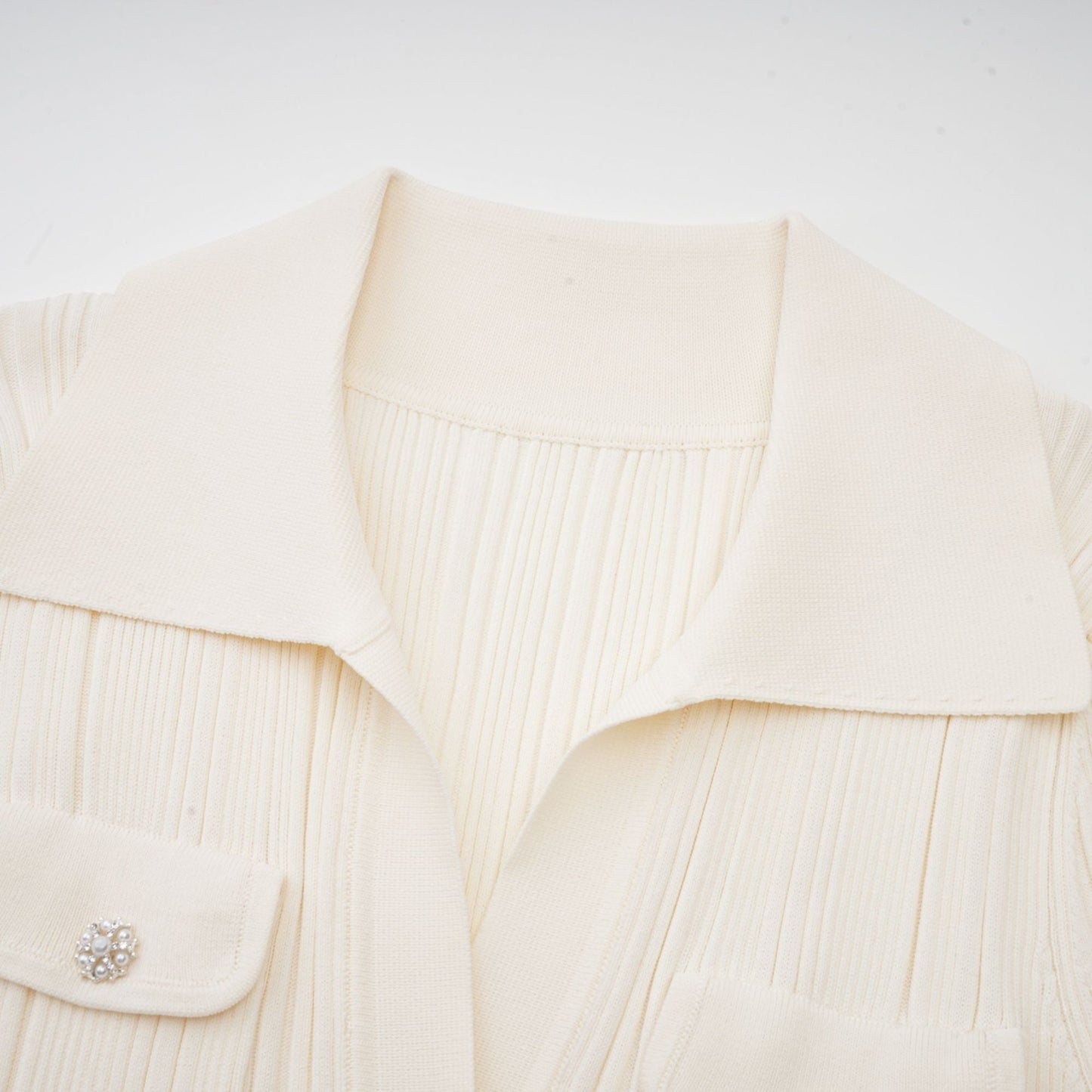 Nouria white mermaid-hem knit midi dress