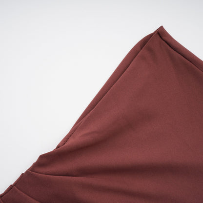 Seren Brown Ruched Tulle Panel Maxi Dress