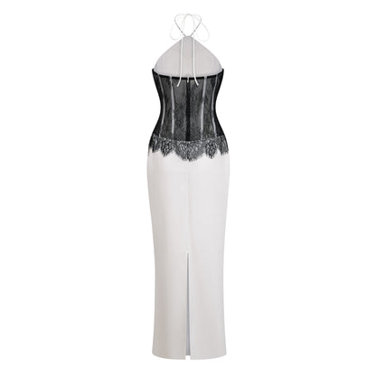 Mirabeau White Cut-out Lace Maxi Dress