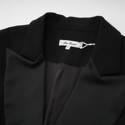 Aurore siyah tek sıra düğmeli blazer elbise
