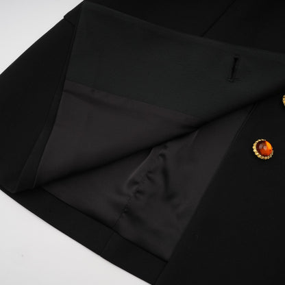 Aurore siyah tek sıra düğmeli blazer elbise