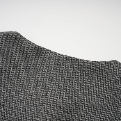 Agathe Grey Herringbone Top & Shorts Matching Set