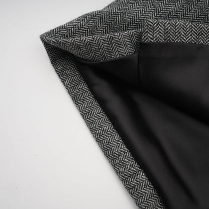 Agathe Grey Herringbone Top & Shorts Matching Set