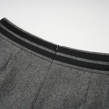 Agathe Grey Herringbone Top & Shorts Matching Set
