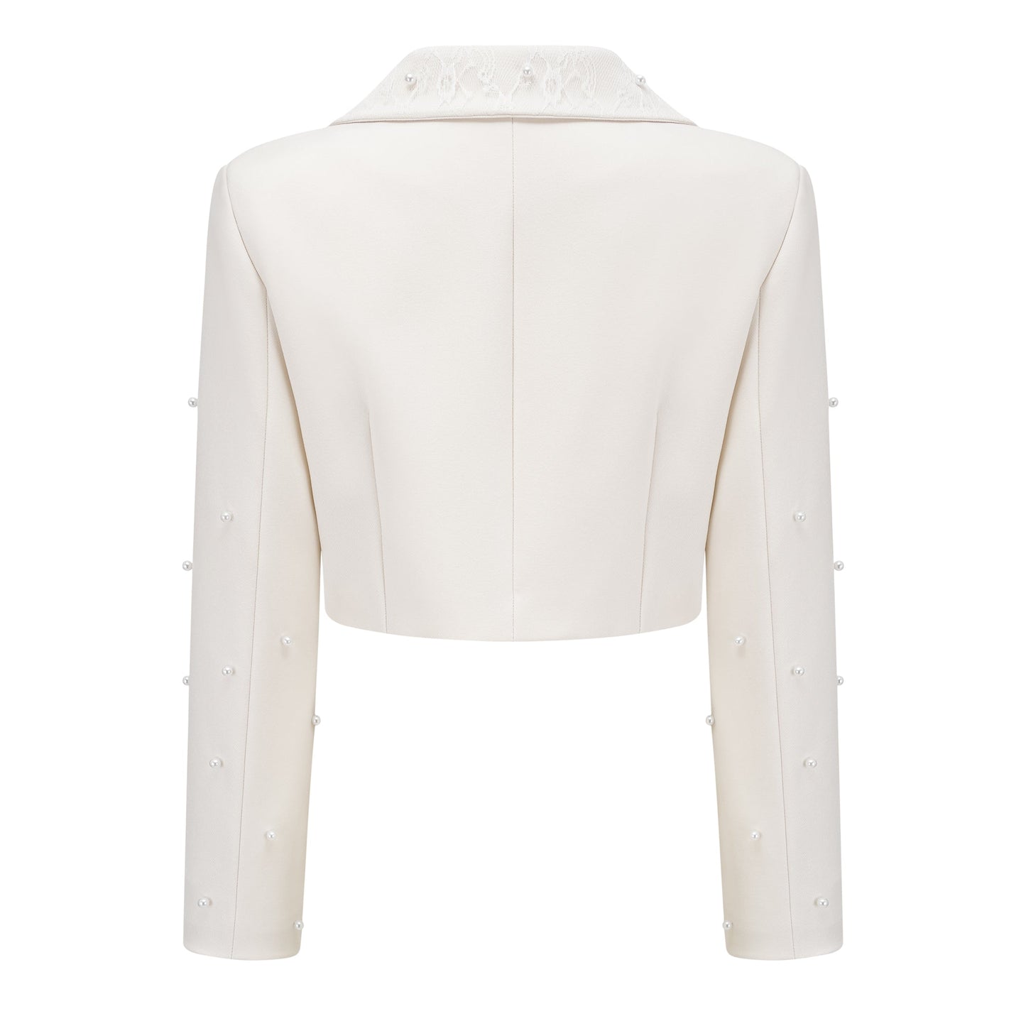 Maja White Faux Pearl Jacket & Pleated Skirt Set
