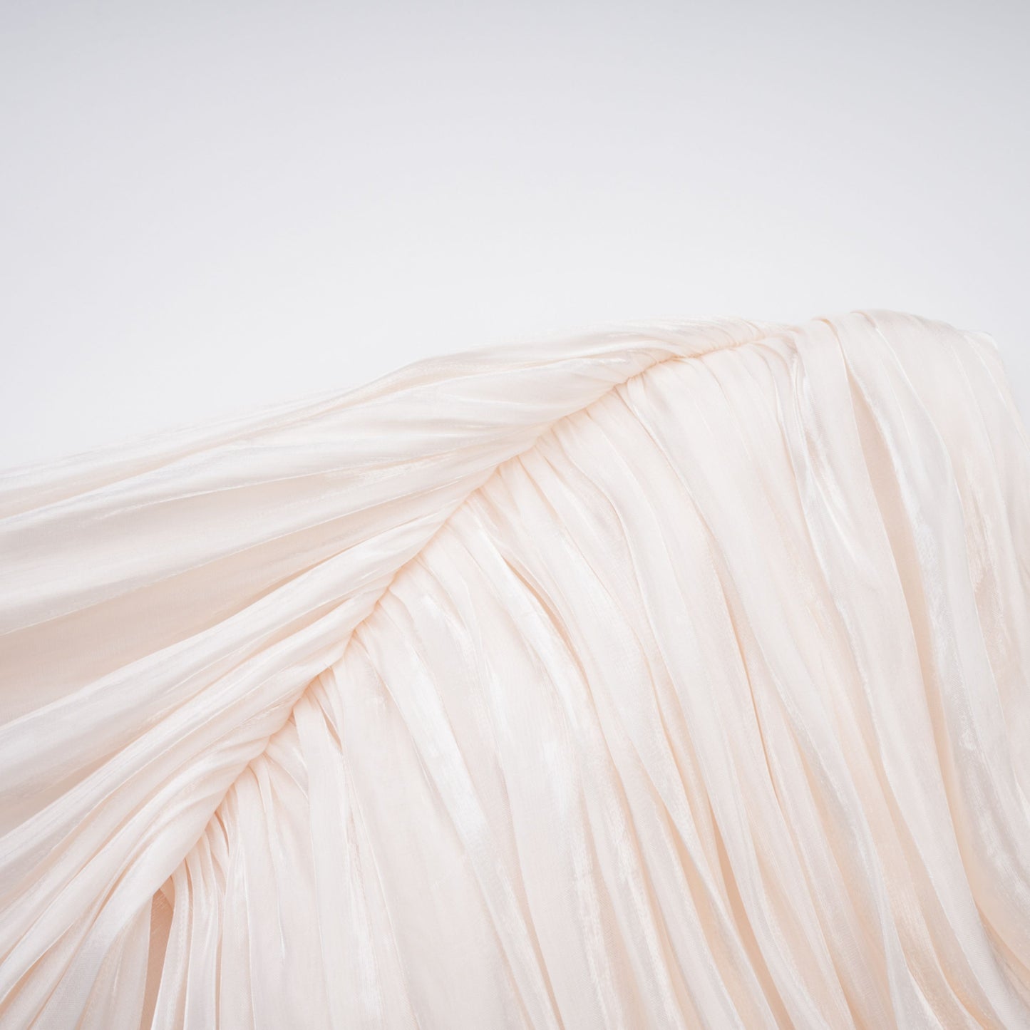 Hege Cream Glossy Ruched Cape Maxi Dress