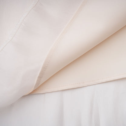 Hege Cream Glossy Ruched Cape Maxi Dress