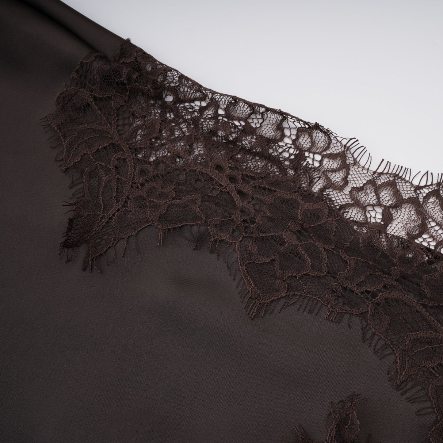Henrik Brown Lace Trim Dress