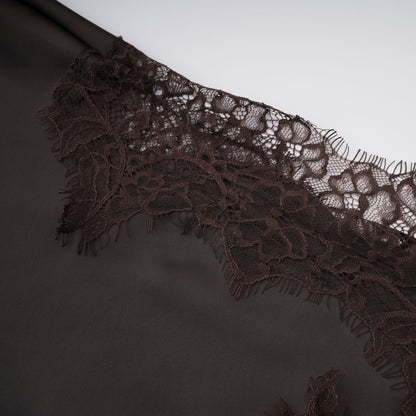 Henrik Brown Lace Trim Dress