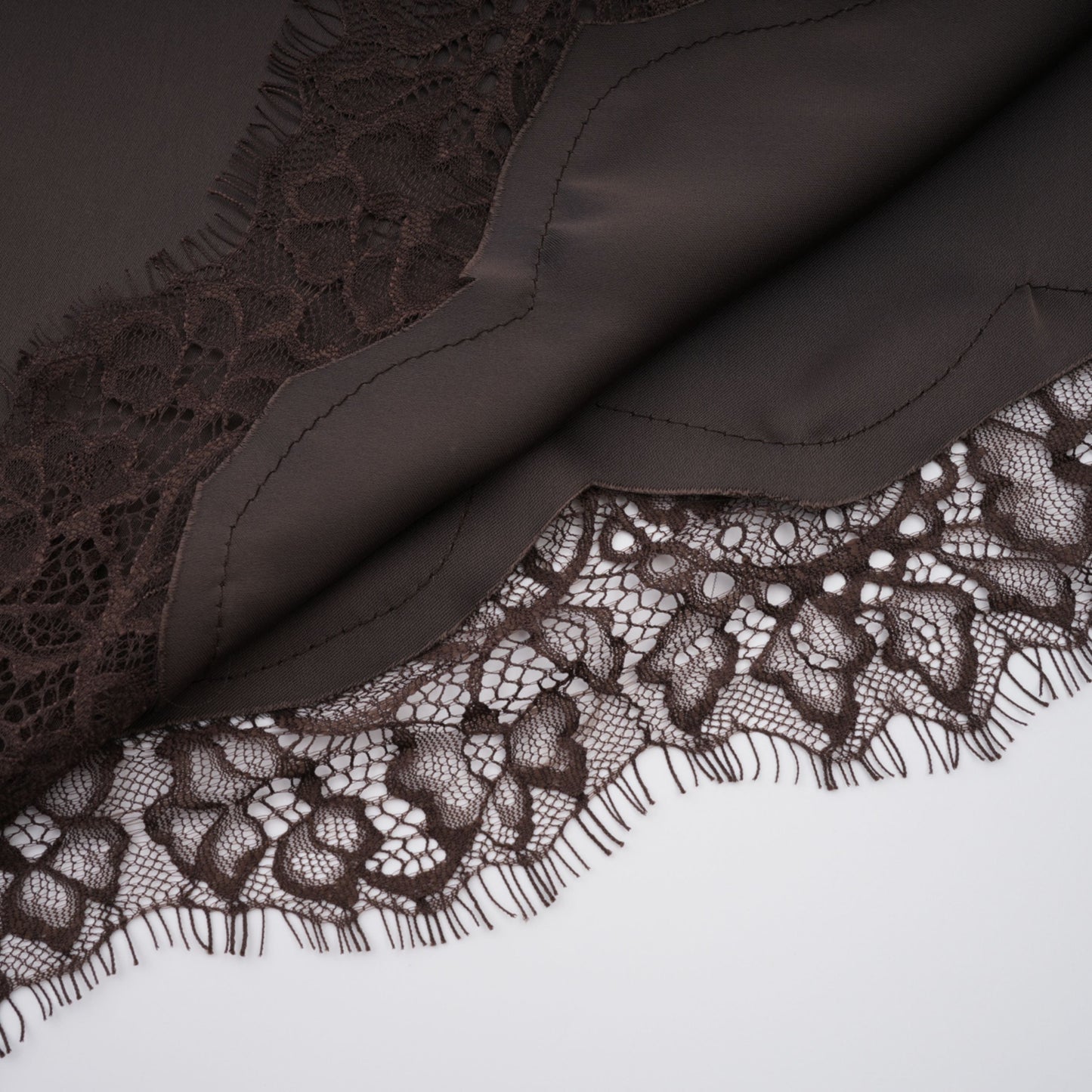 Henrik Brown Lace Trim Dress