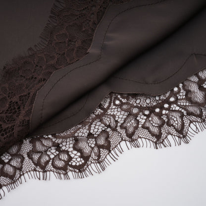 Henrik Brown Lace Trim Dress