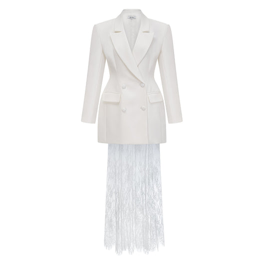Adélise Blazer & Lace Skirt Set