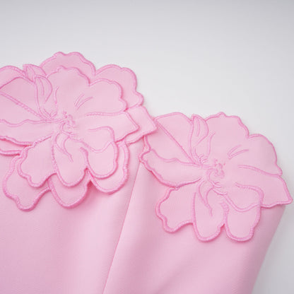 Inga Pink Strapless Floral Embroidered Maxi Dress