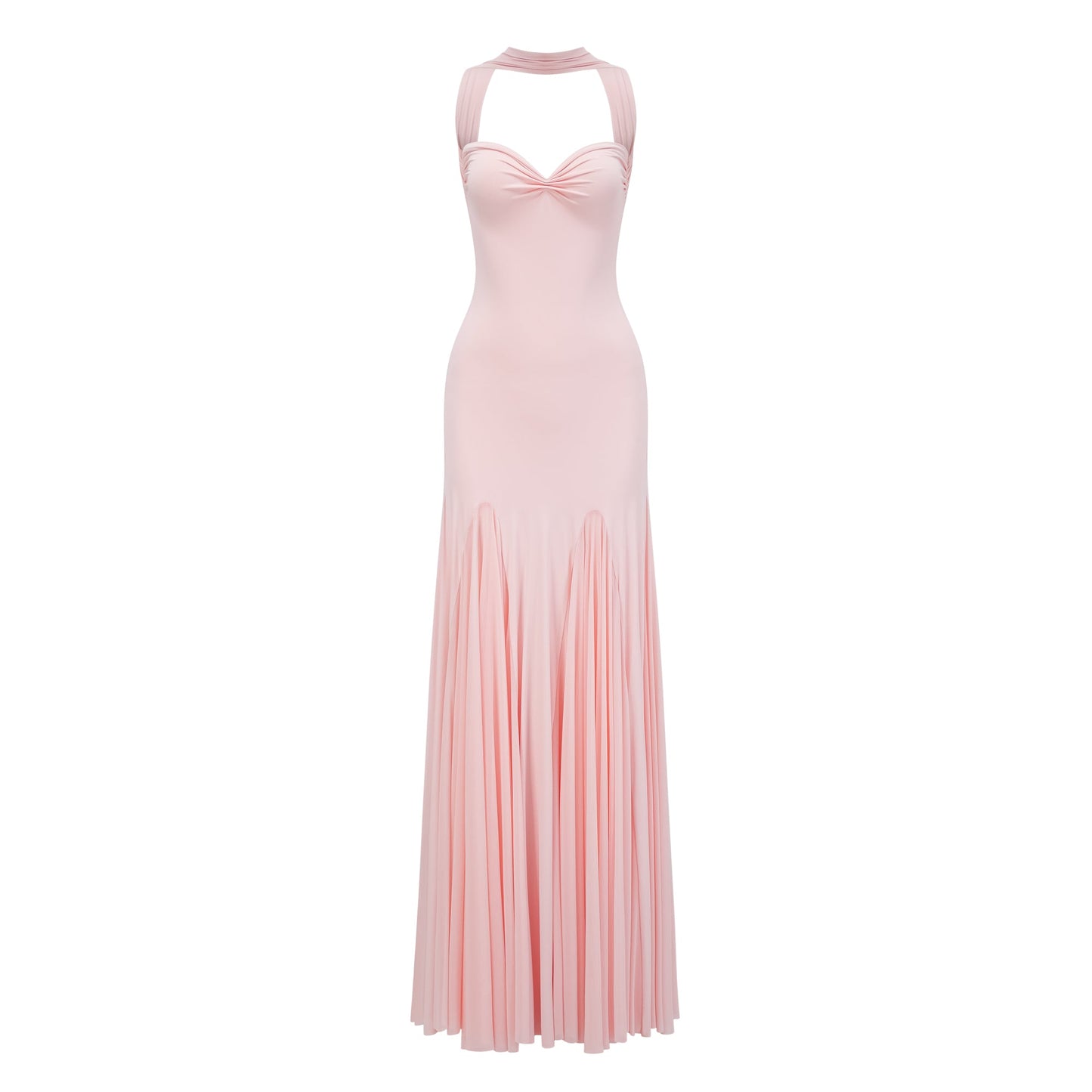 Rêverie Pink Sweetheart Neck Maxi Dress