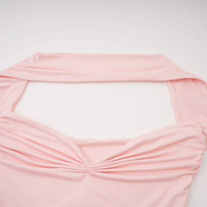 Rêverie Pink Sweetheart Neck Maxi Dress