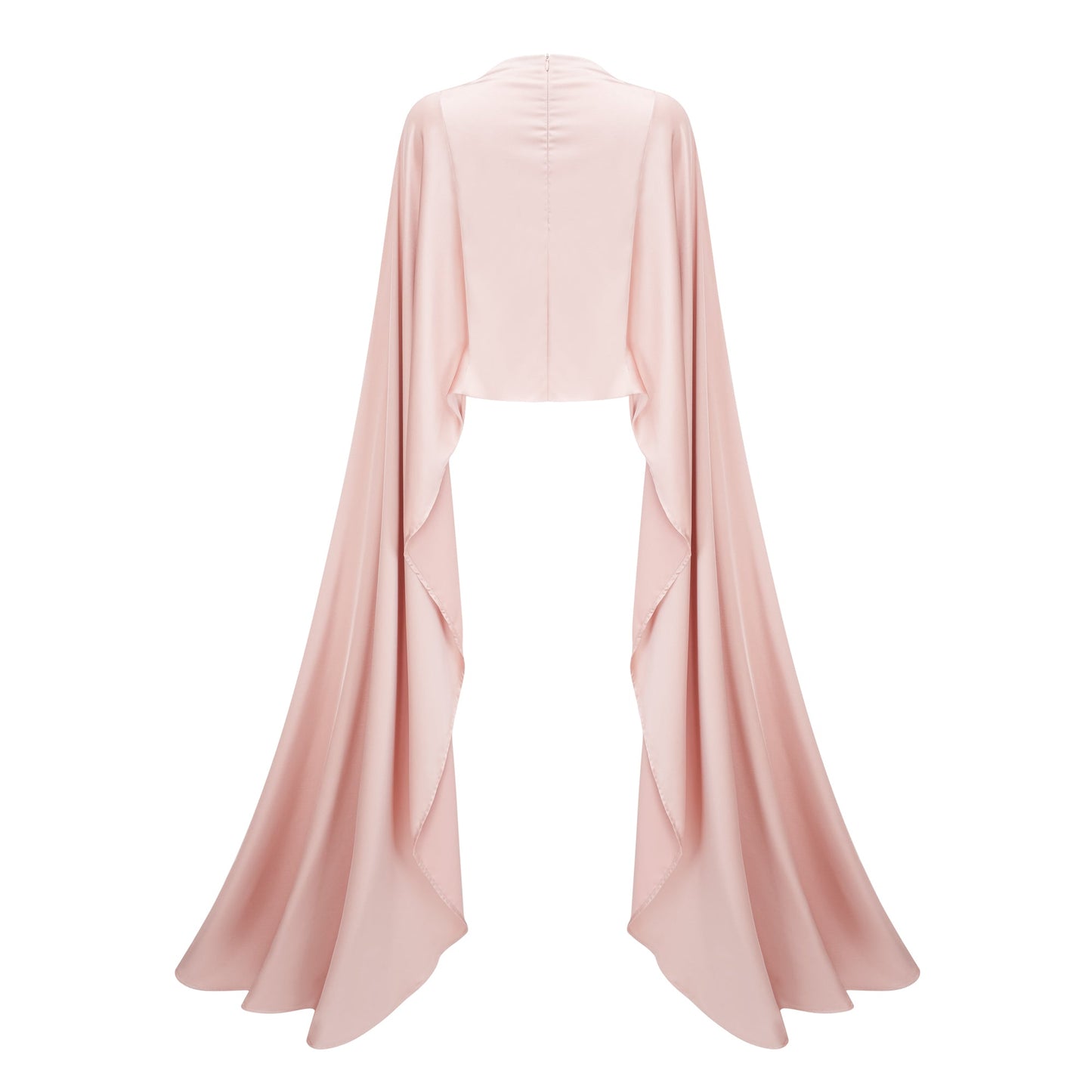 Everleigh Champagne Satin Top & Skirt Set With Cape Detail