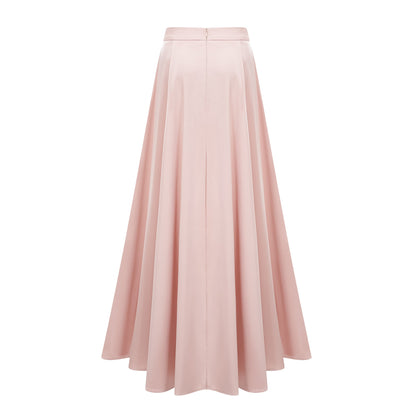 Everleigh Champagne Satin Top & Skirt Set With Cape Detail