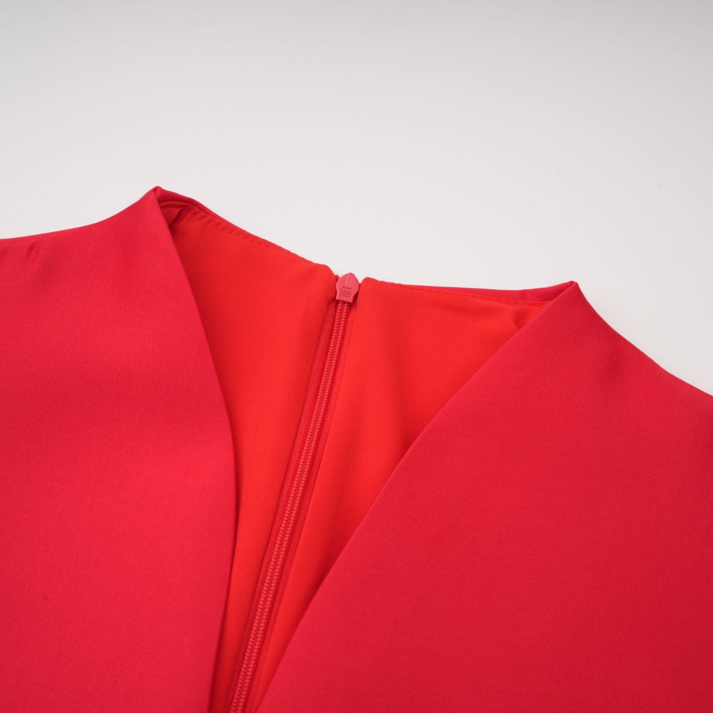 Aventin Red Godet Design Midi Dress