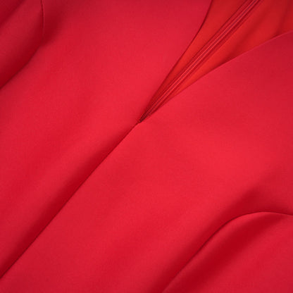 Aventin Red Godet Design Midi Dress