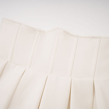 Maja White Faux Pearl Jacket & Pleated Skirt Set