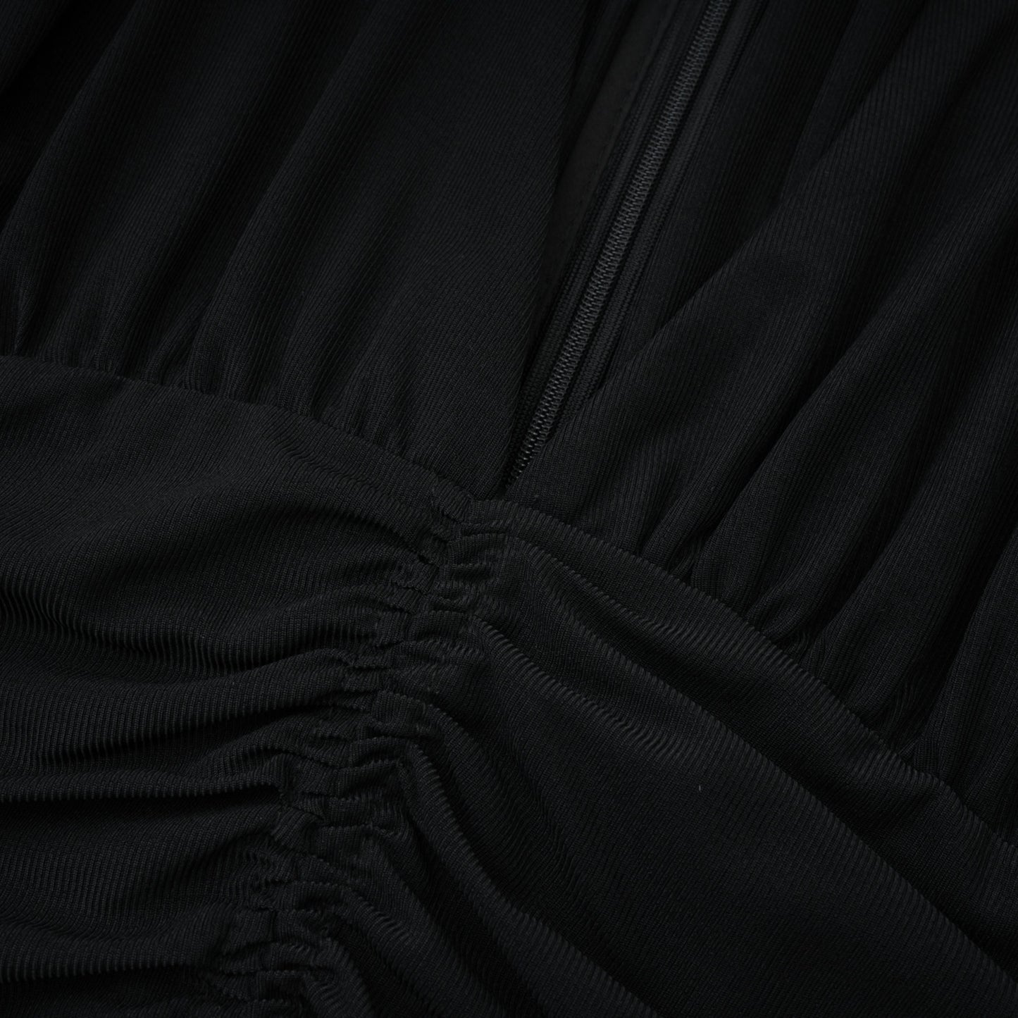 Greta Black Ruched Sheer Mesh Maxi Dress
