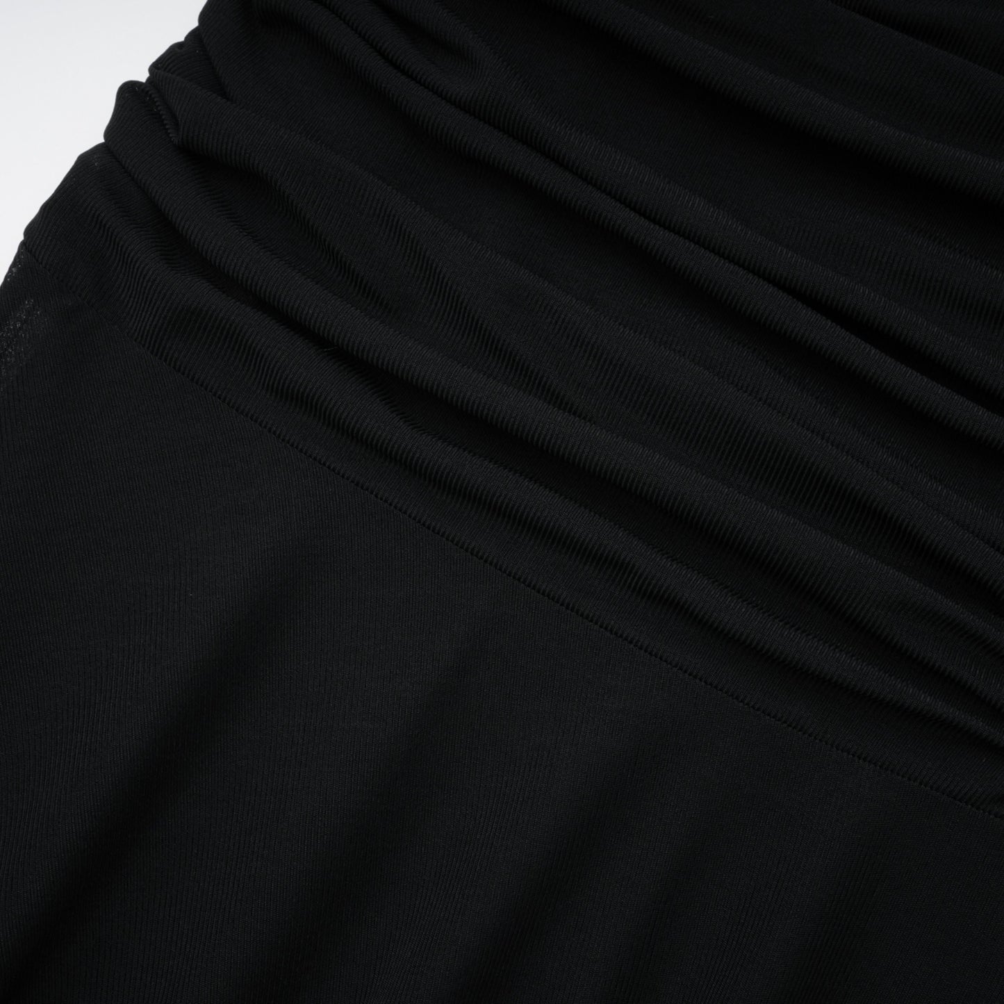 Greta Black Ruched Sheer Mesh Maxi Dress