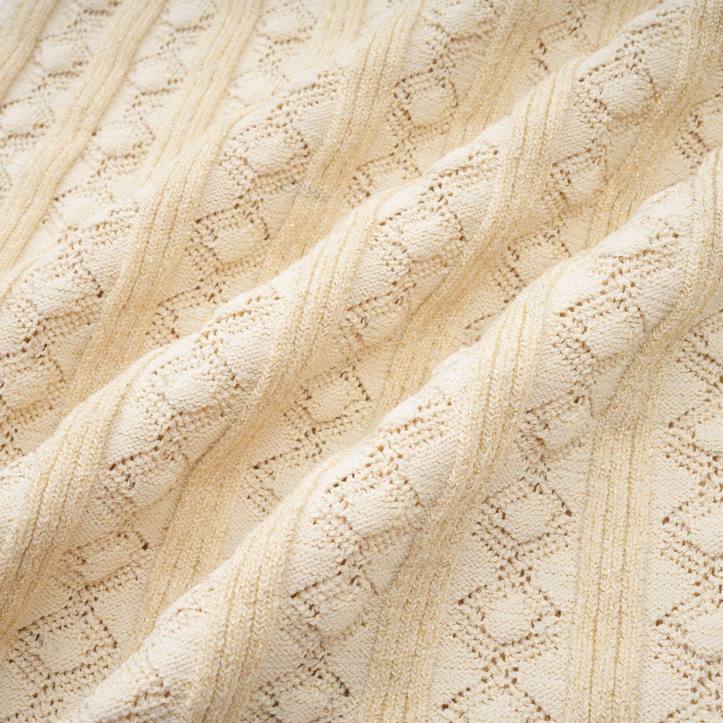 Élodie knitted long-sleeve midi dress in Neutrals