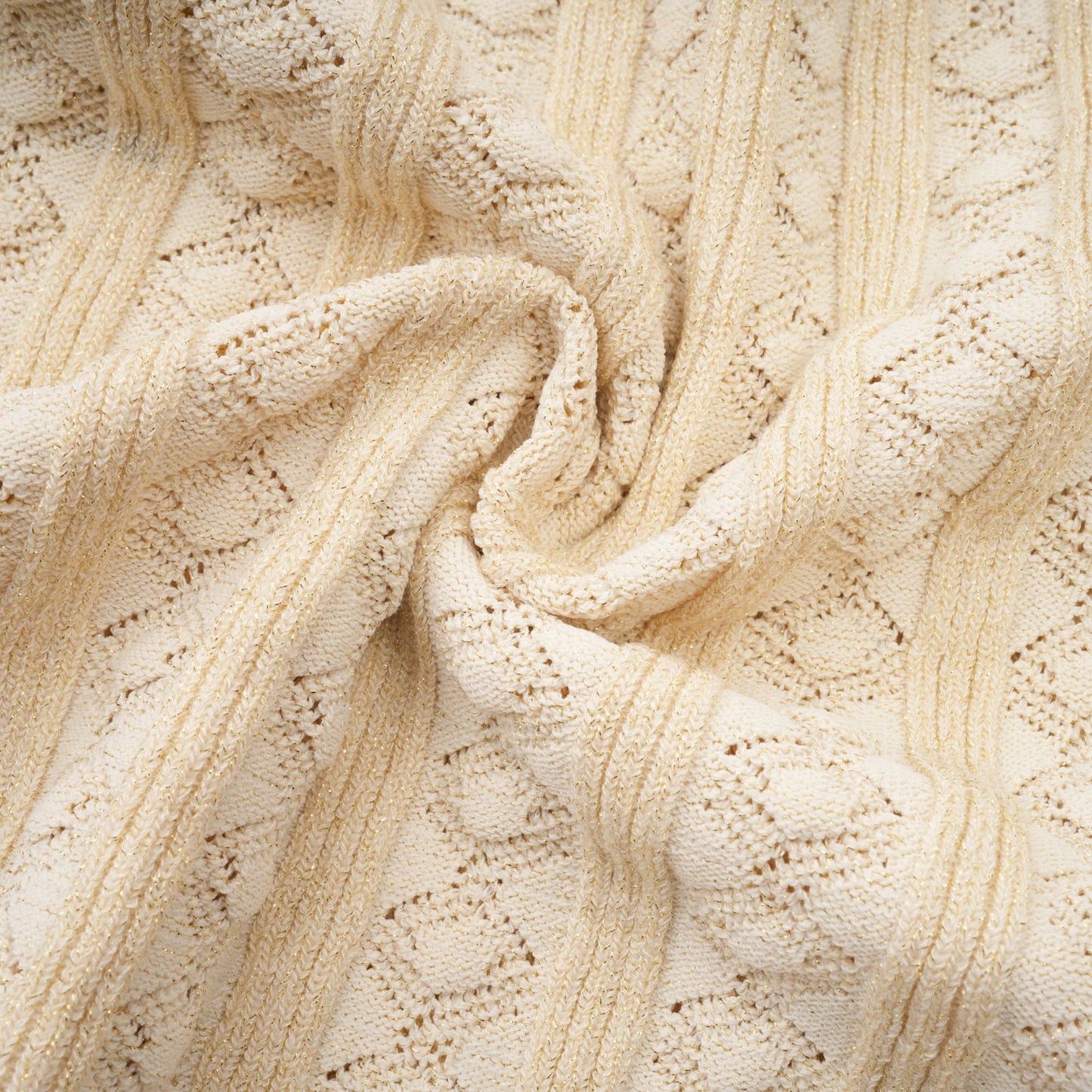 Élodie knitted long-sleeve midi dress in Neutrals